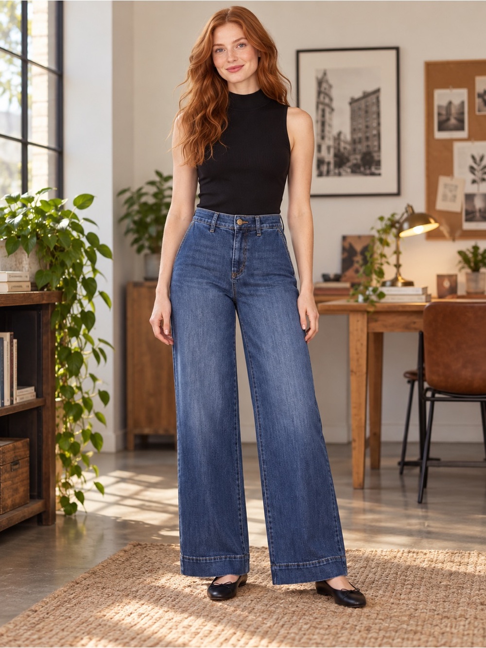 Banana Republic High Rise Wide Leg Jeans 28P Medium Wash 90s Denim